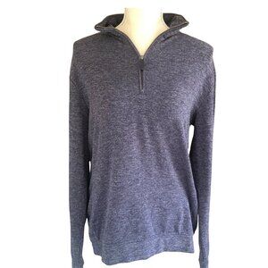 Vineyard Vines Men’s Heathered Blue Quarter Zip Pullover Sweater Small